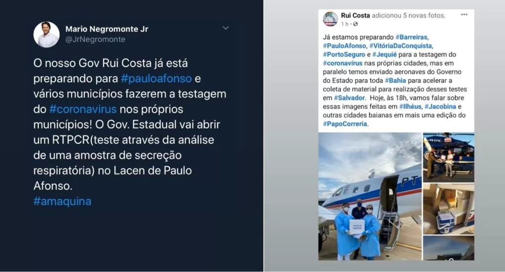 Paulo Afonso: Deputado Federal Mário Júnior e Rui anunciam liberação de testagem do coronavírus no próprio município