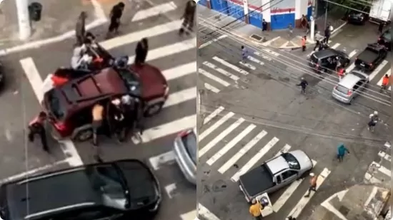 Cracolândia: Grupo faz arrastão e assalta motoristas em São Paulo; vídeo