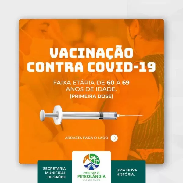 PETROLÂNDIA: Calendário de Vacinação contra COVID-19