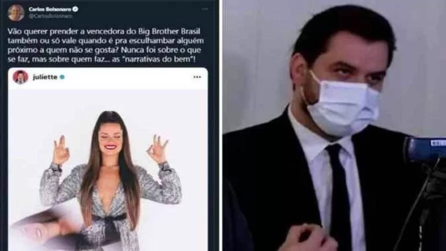 VIAJOU NA MAIONESE: Carlos Bolsonaro vira piada após falar de gesto de Juliette