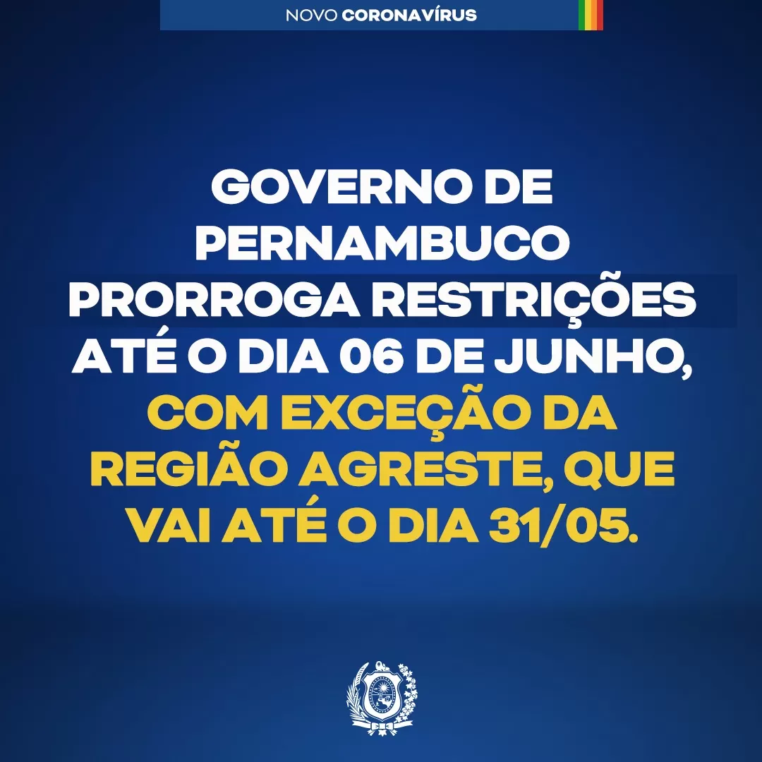 PERNAMBUCO: Governo intensifica restrições para conter aceleração da Covid-19