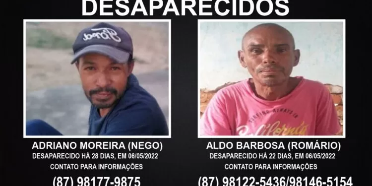 JATOBÁ: Jatobaenses estão desaparecidos há quase 30 dias; sem pistas